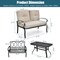 2 Pieces Patio Loveseat Bench Table Furniture Set with Cushioned Chair